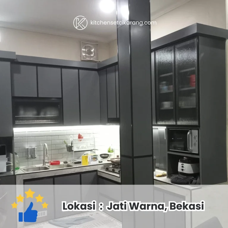 Kitchen set aluminium anti rayap tahan lama Cikarang